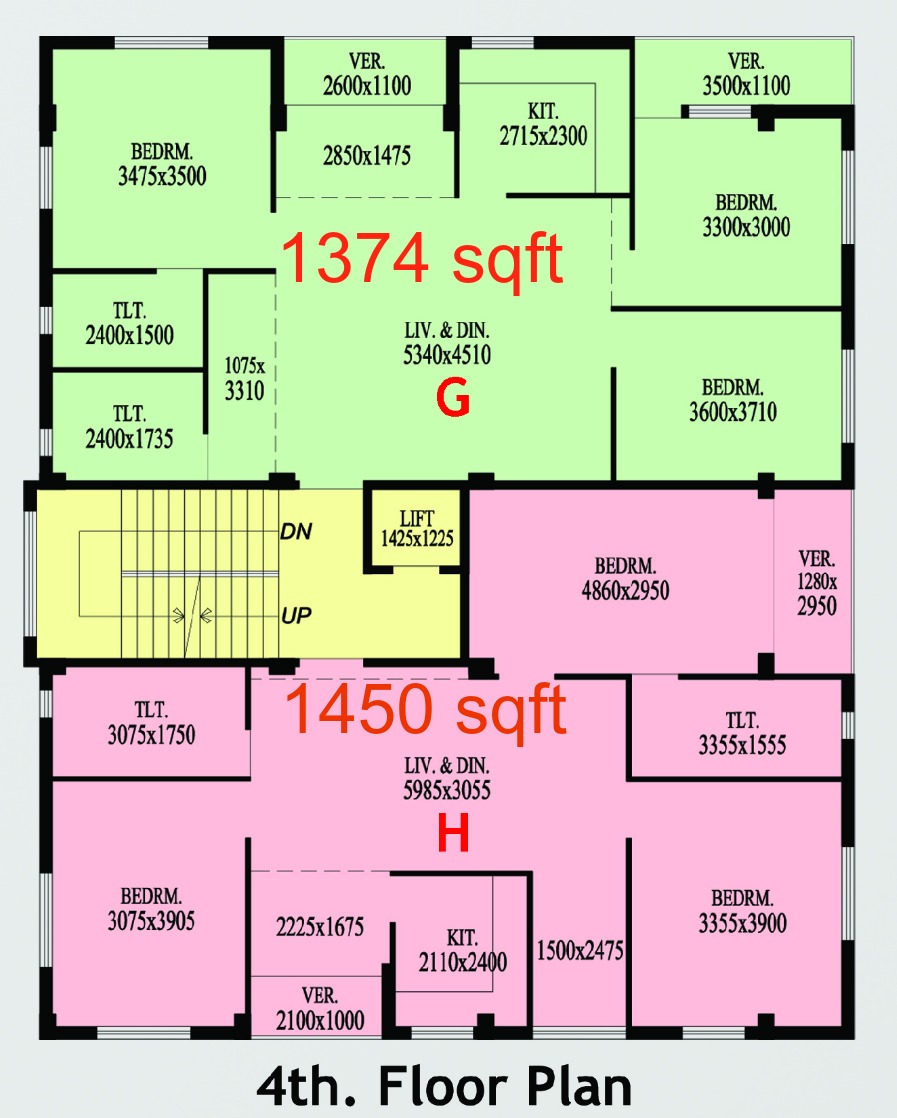 fourth Floor plan in PabitraBhawan  Project